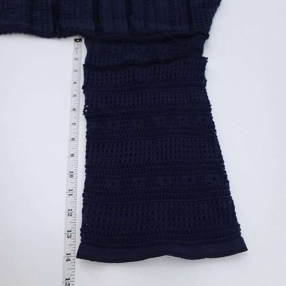 Ceny Women's Large Navy Pointelle Boat Neck Sweater - Picture 8 of 10